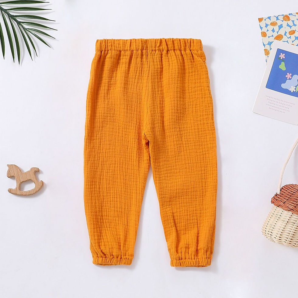 Miniaturbild: Summer Kids Pants Baby Girls Boys Casual Solid Trousers Cotton Spring Loose Sol