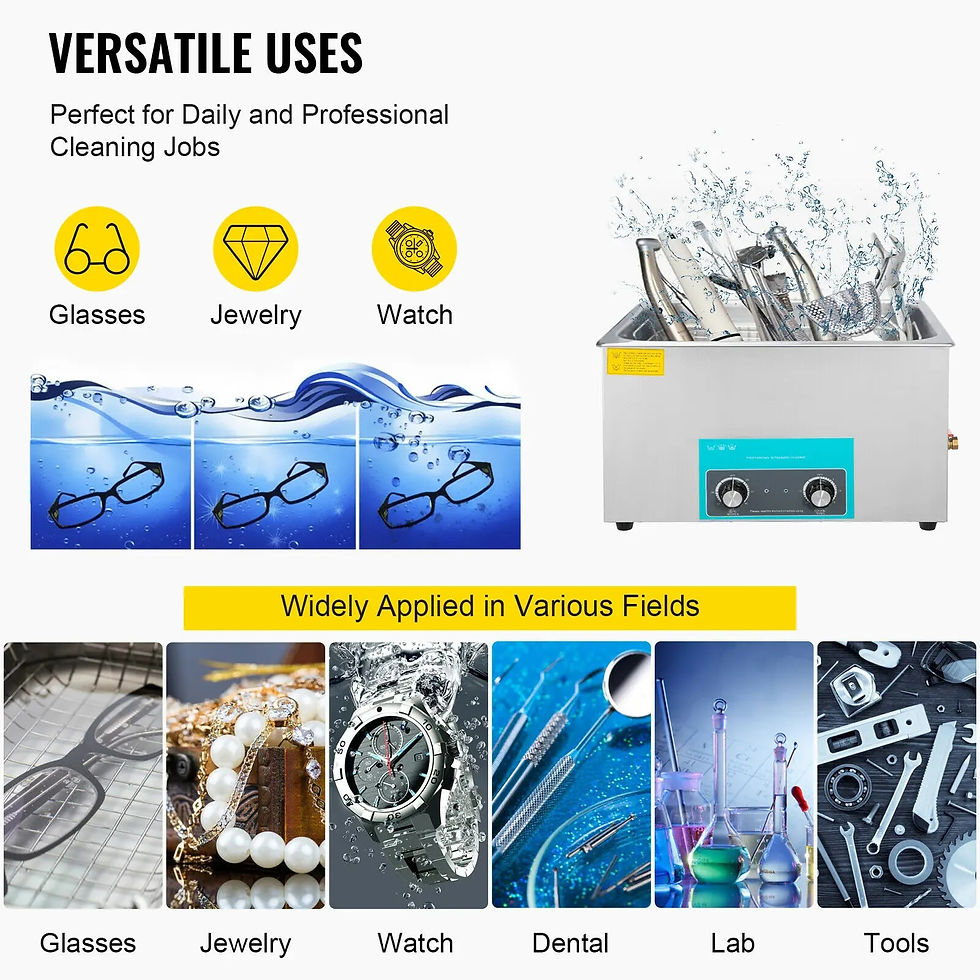Thumbnail: VEVOR 3L 6L 10L 15L 22L 30L Electric Ultrasonic Cleaner Portable Washing Machin