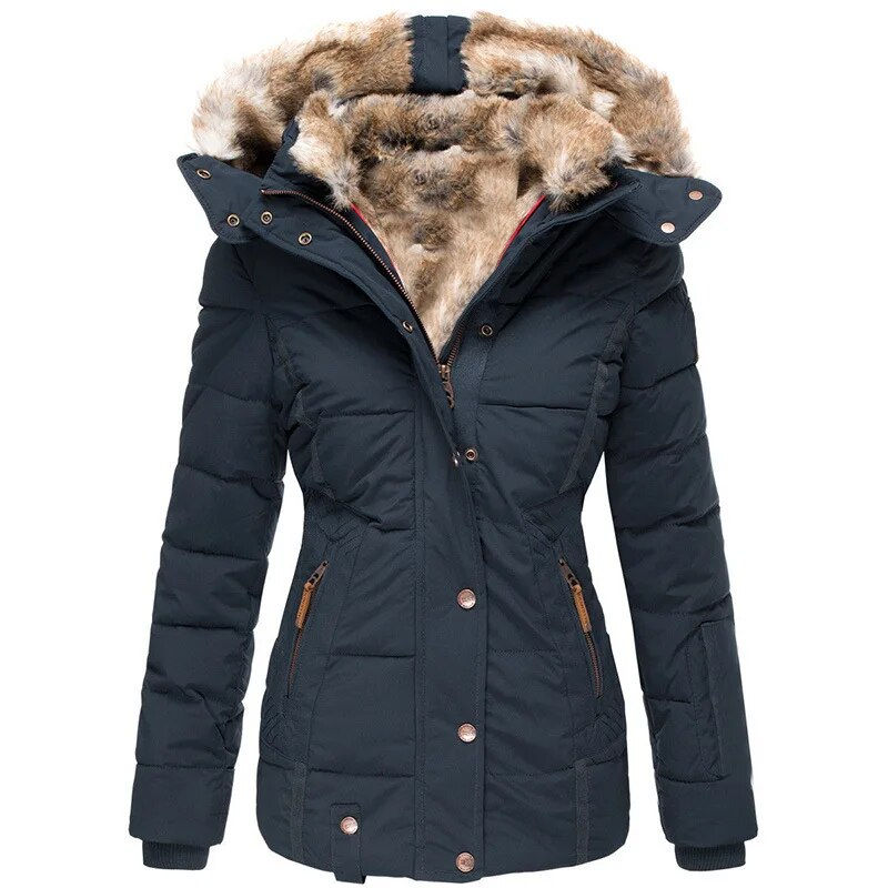 Miniaturbild: Winter Parkas for Women, Thick Warm Hoodies, Female Jackets, Snow Days Coats, O
