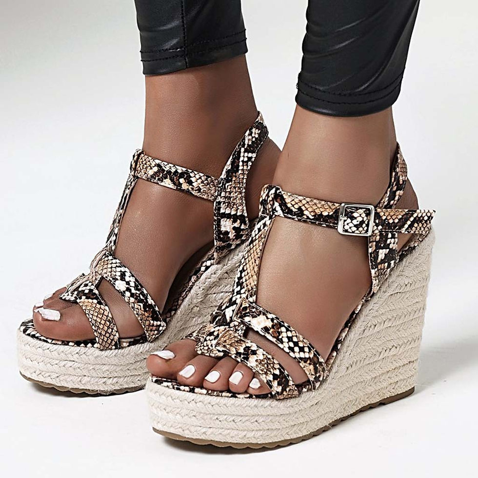 Miniatyrbilde: Sandals For Womens Wedges Shoes Flip Flops Snake Print Open Toe Sandals