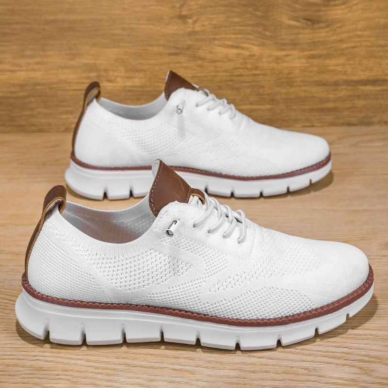 New Stylish Mens Casual Shoes White Flyknit Sneakers
