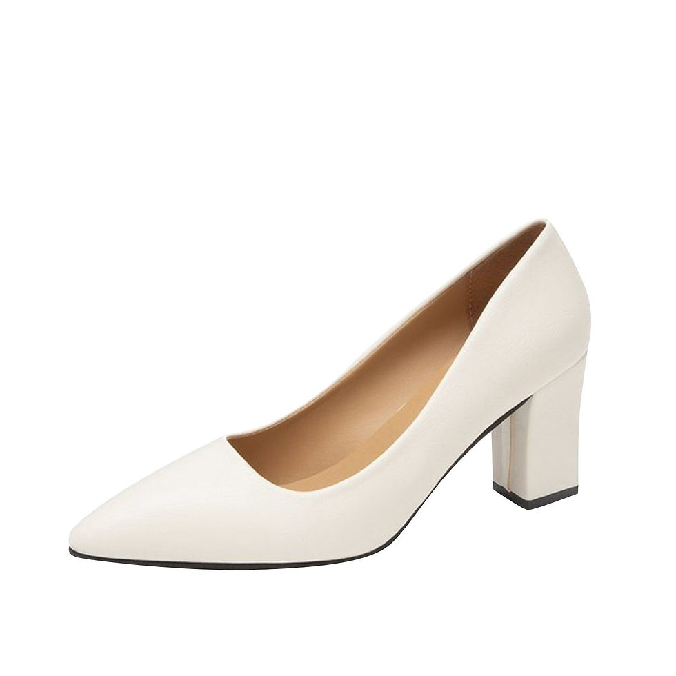 Thumbnail: Square Heel High Heels Fashion Women Pumps Pointed Toe Work Shoes Slip