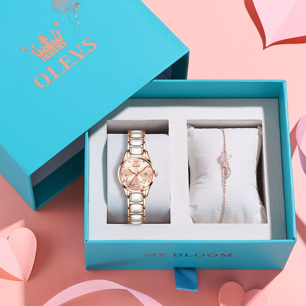 Thumbnail: OLEVS Women Wrist Watches Rose Gold Elegant Ceramic Watchstrap Ladies