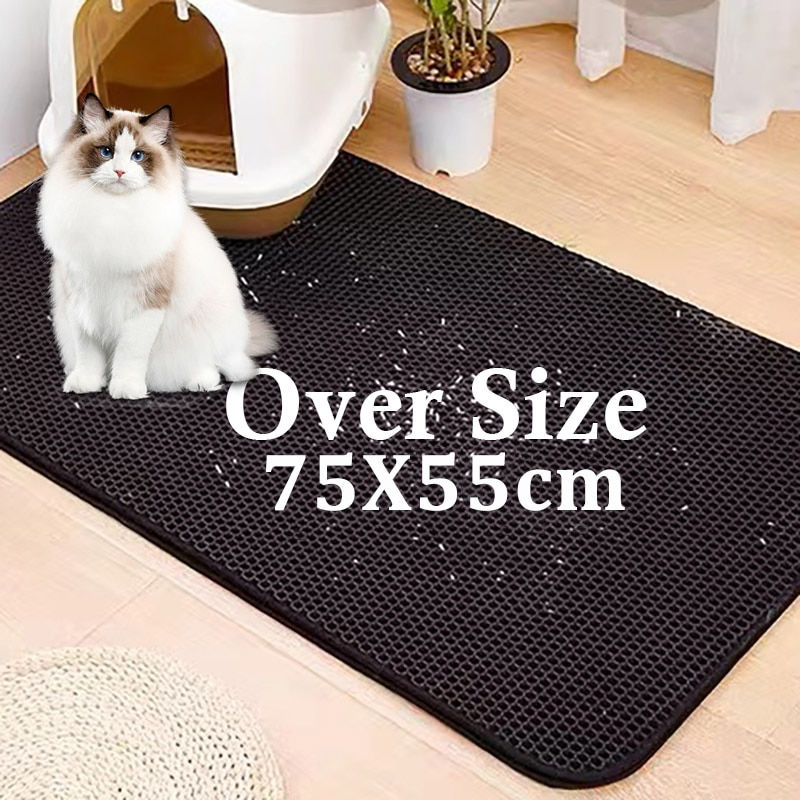 الصورة المصغرة: Waterproof Pet Cat Litter Mat Double Layer Pet Litter Box Mat for Cat Non-slip