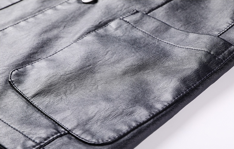Thumbnail: Men's Pu Leather Jacket For Young And Middle-aged Men's Casual Dad