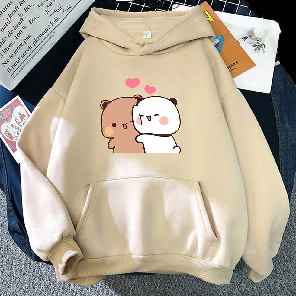 Thumbnail: Cartoon Panda Bubu And Dudu Women Plus Size Hoodie Sweatshirt Kawaii Harajuku R