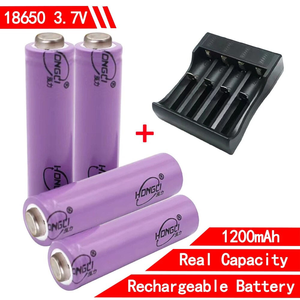 18650 Battery Rechargeable Battery 3.7V 1200mAh Capacity Long-Lasting Li-ion Ba