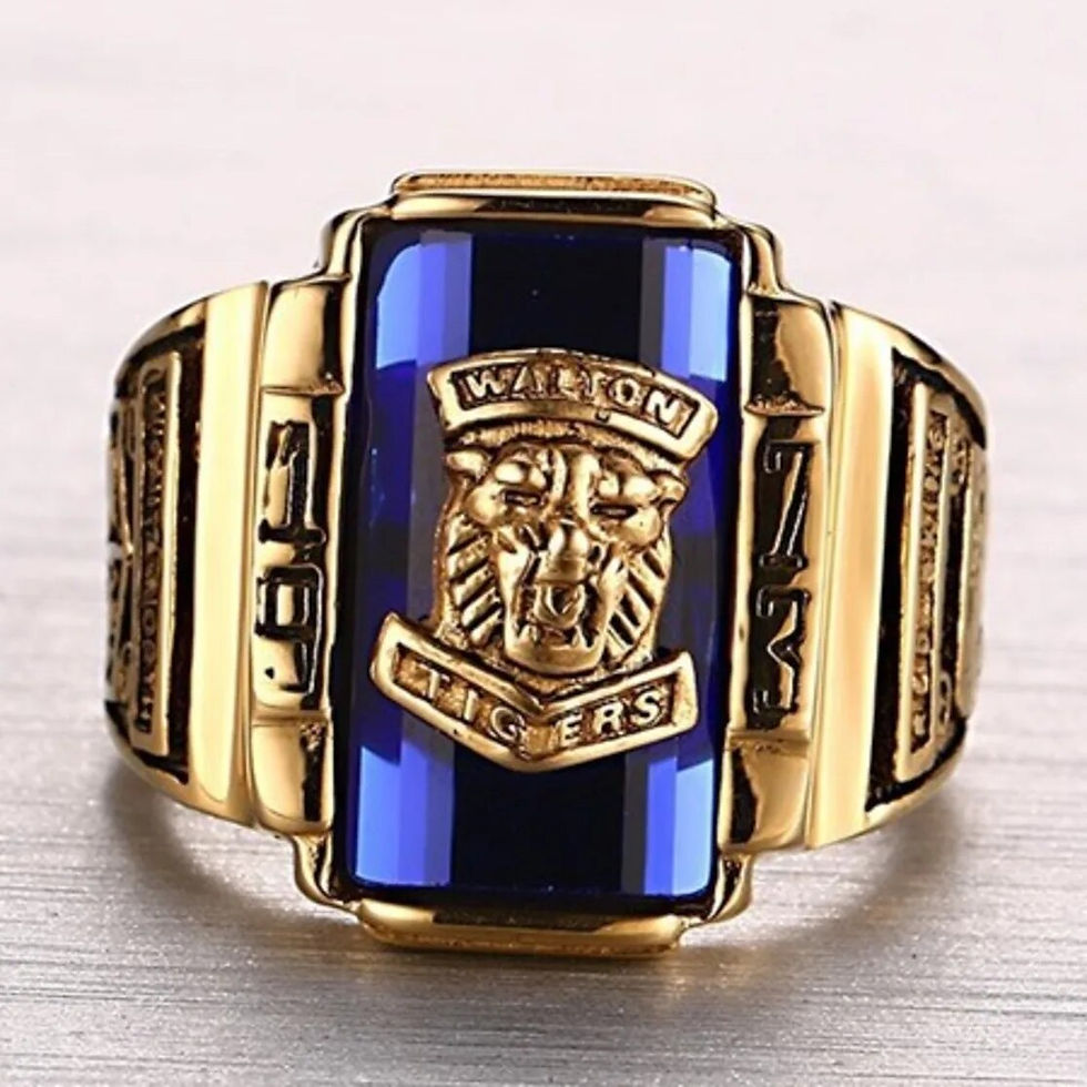 Miniatura: Men's Marine 1973 Tiger Air Force Class Signet Rings For Men Ce Navy Walton Hig