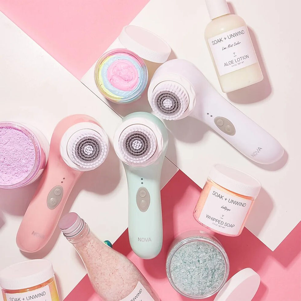 Miniaturebillede: NOVA, Advanced Rechargeable Sonic Facial Cleansing Brush With Antimicrobial Bri