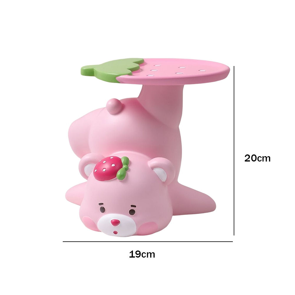 Resin Cute Bear Serving Tray Statue Key Jewelry Snack Holder Decor Sculpture En