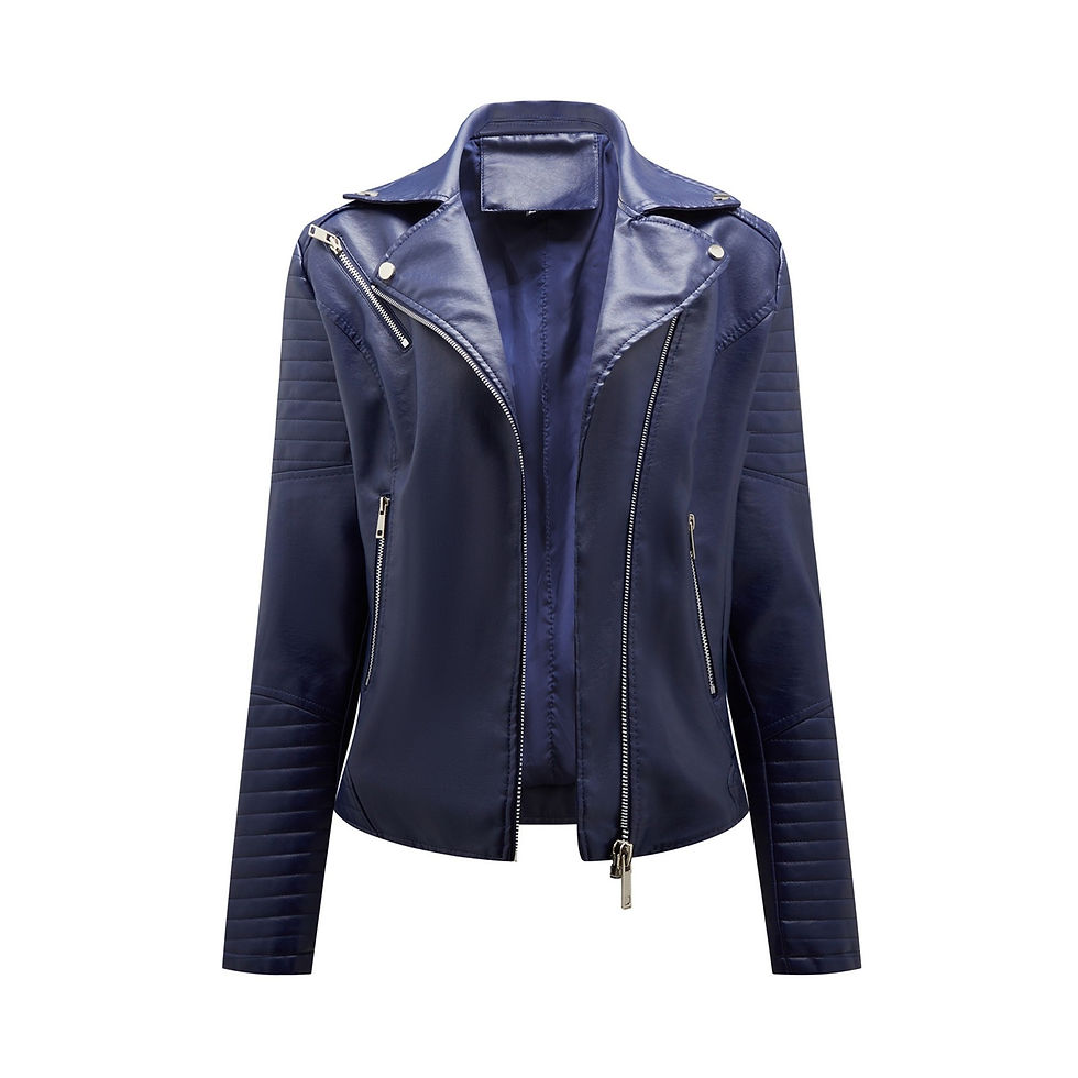 Μικρογραφία: Women Dress Jackets Women's Casual Jacket Solid Faux Leather Pocket Baseball Mo