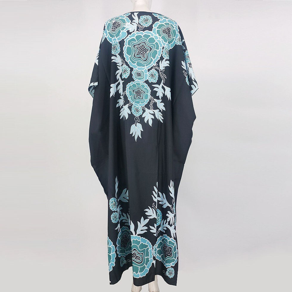 Thumbnail: Middle East Ramadan African Dubai Abaya Print Maxi Robe Loose Big Boubou