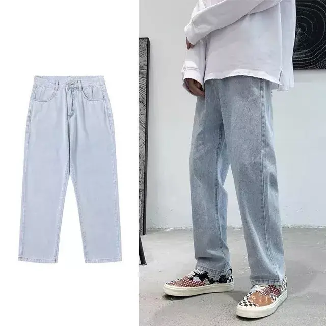 Thumbnail: Autumn New Korean Men's Straight-leg Jeans Men's Trendy Loose Casual Pants