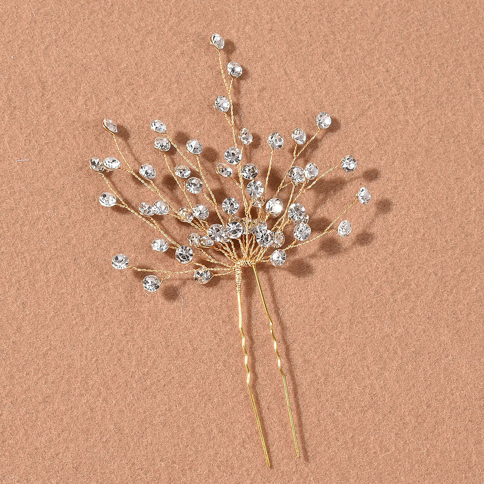 Thumbnail: Golden Diamond Hairpin Headdress Comb Back Comb Hair Accessories Bridal Wedding