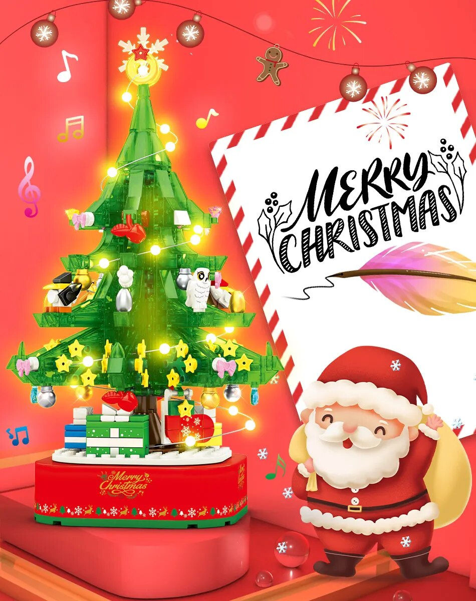 Miniatura: Christmas Tree Santa Claus elk Snowman Box Air Balloon Rotating Wreath Music Br
