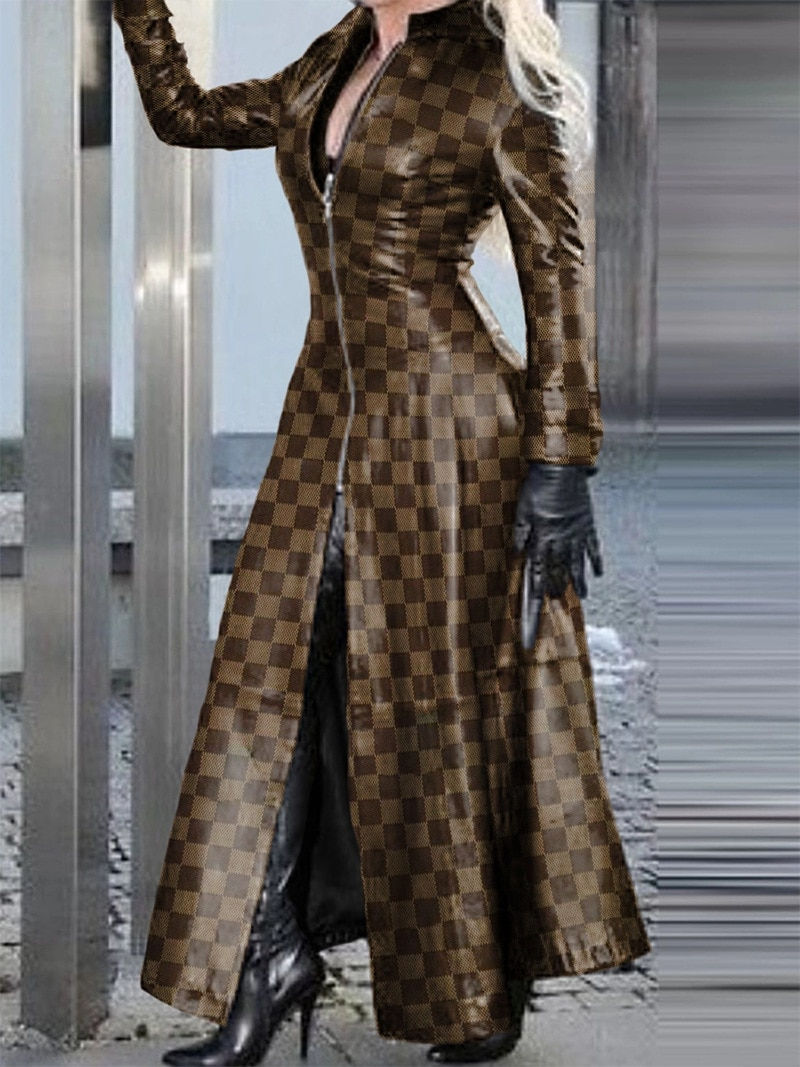 Thumbnail: Vintage Pu Jacket 2021 Winter X-Long Women's Faux Leather Coat Women Fashion Sn