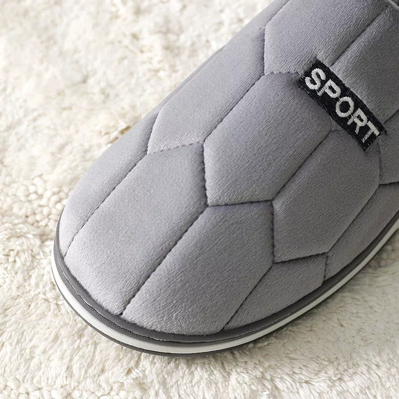 Thumbnail: plush Flock Non slip 2022 Winter Home slippers Men Comfortable Indoor