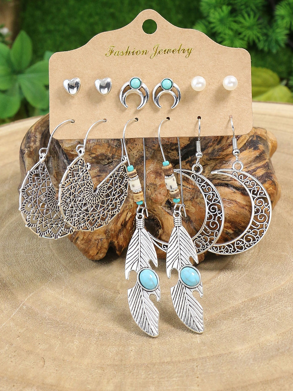 Thumbnail: Vintage Boho Geometric Dangle Earrings for Women Ethnic  Drop Earrings Jhumka J