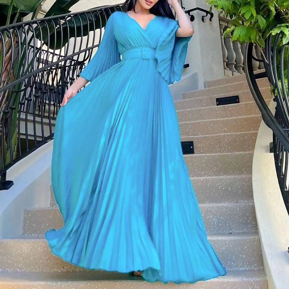 Thumbnail: Elegant Plus Size 3XL Women Spring Maxi Dress Draped Yellow Stright Lady Party