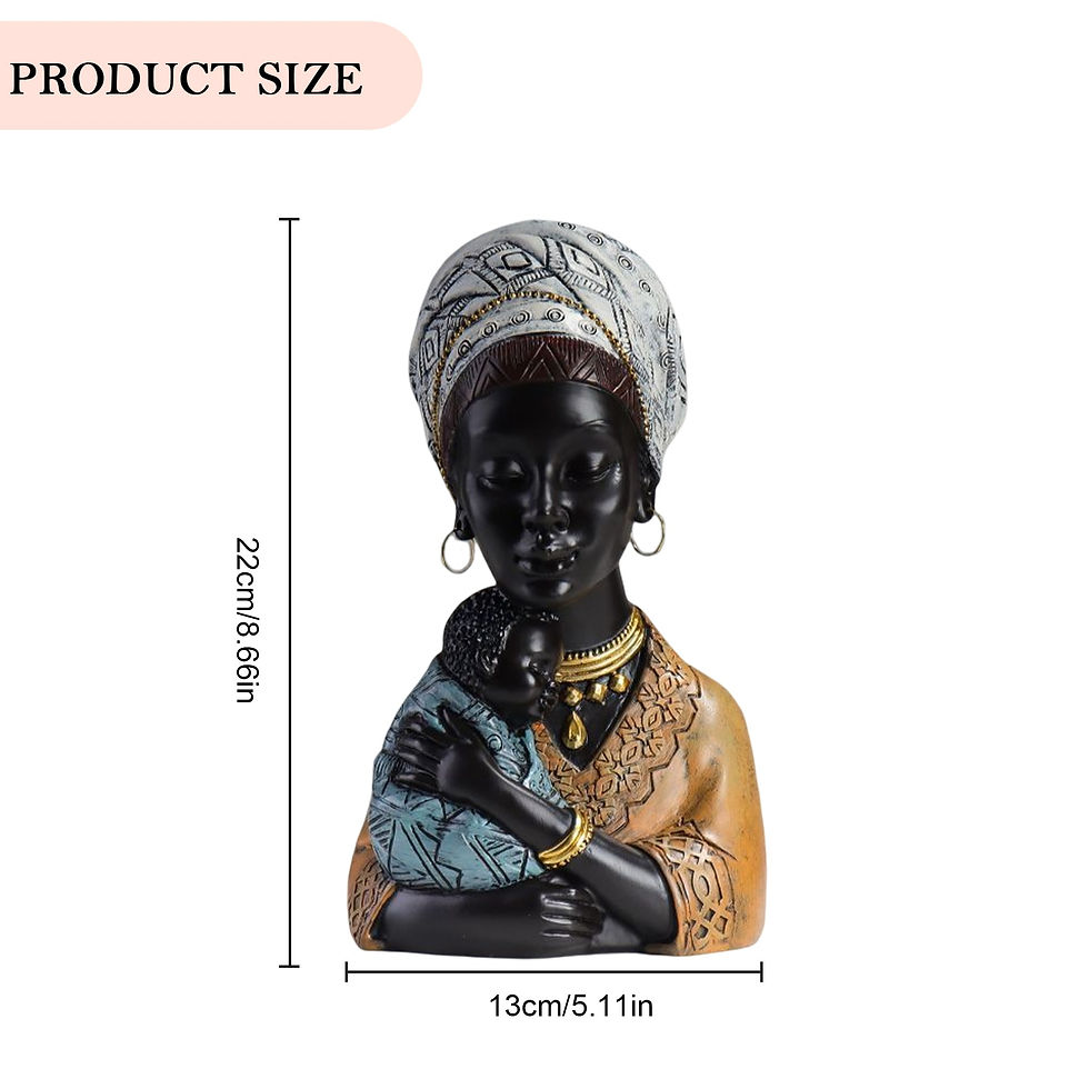 Miniatyrbild: Resin Black People Statue Ornaments Black Woman Figurines Collectible Art Handi