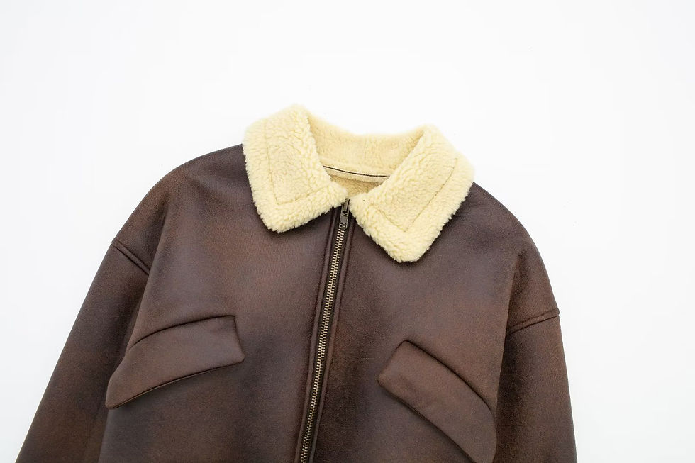Thumbnail: Fashionable All-match Lapel Long Sleeve Zipper Double-sided Flight Jacket