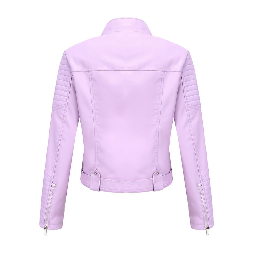 Thumbnail: Women's Faux Leather Jacket Autumn Turn-Down Collar Long Sleeves Jackets Casual