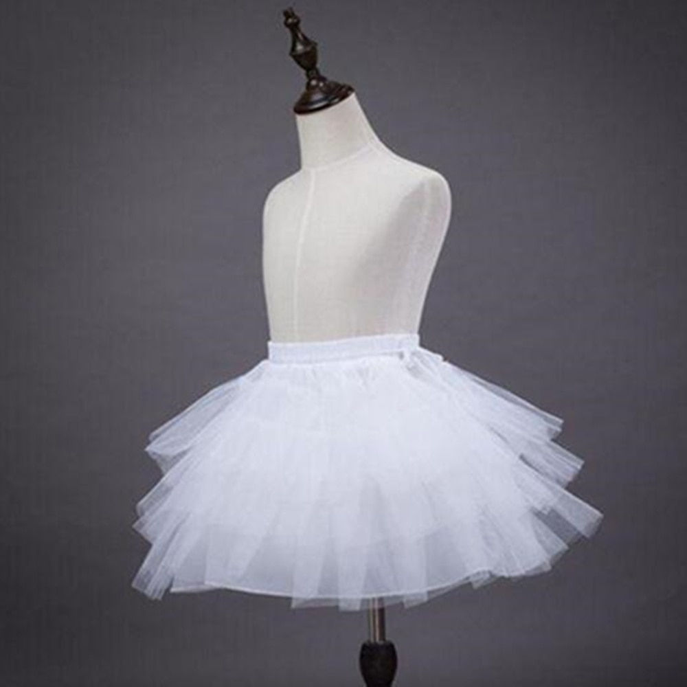 Flower Girls Petticoat Underskirt Cosplay Party Short Dress Jupon Enfant Fille