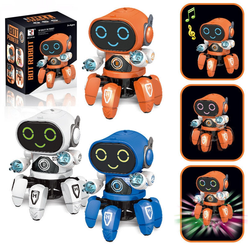 Thumbnail: Kids Dance Robots Music LED 6 Claws Octopus Robot Birthday Gift Toys For Childr