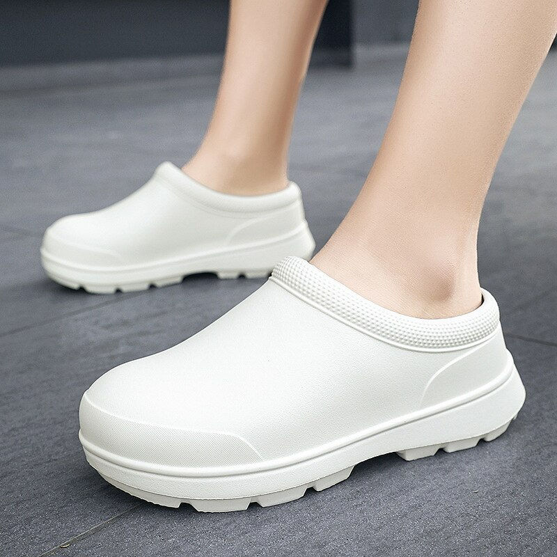 Thumbnail: Men Summer Slipper Kitchen Clogs Chef Shoes Work Flip-flop Waterproof Oil-proof