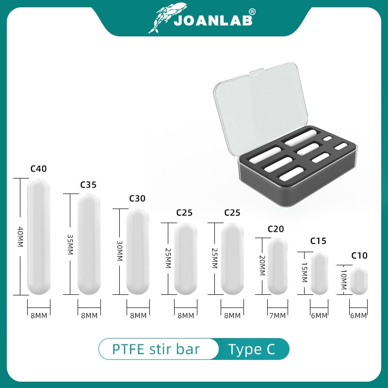 Thumbnail: JOANLAB Magnetic Stirrer Bar Size 15mm 20mm 25mm 28mm 30mm 35mm 40mm PTFE Magne