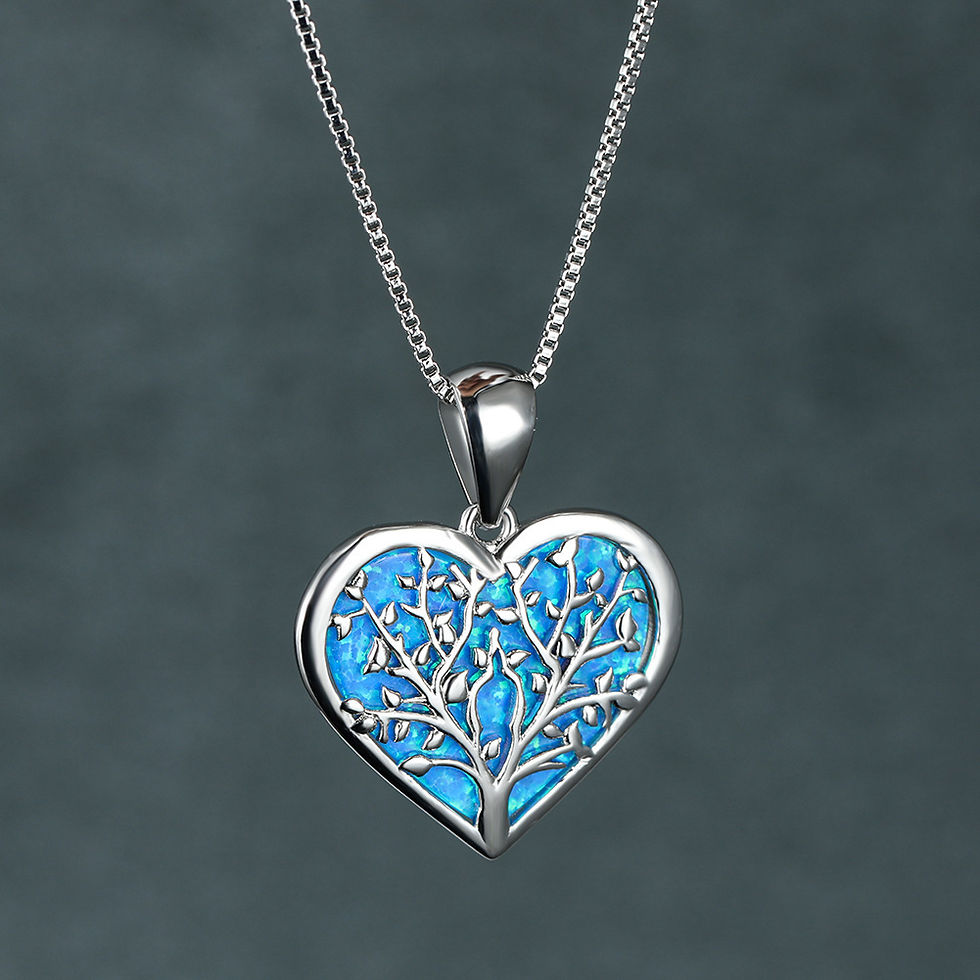 Thumbnail: Women's Creative Fashion Heart-shaped Big Tree Pendant Necklace