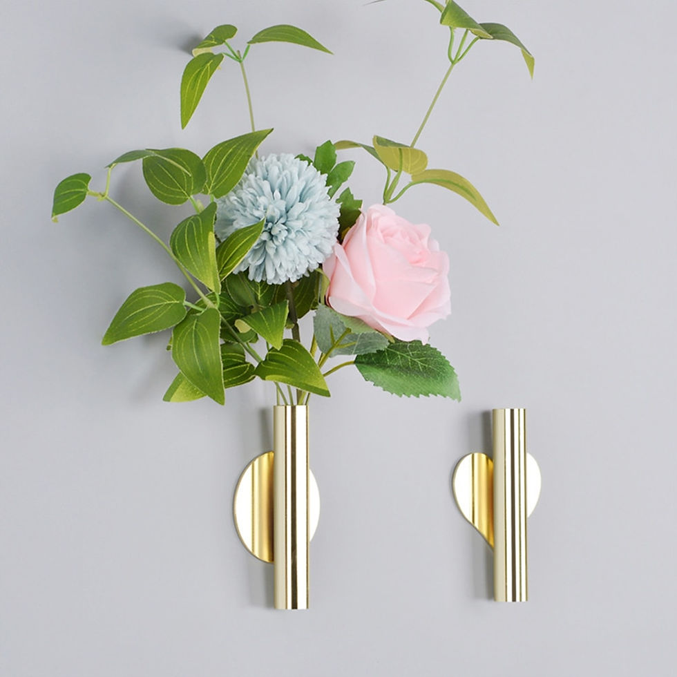 Miniature : 1Pcs Creative Rose Golden Stainless steel Vase Wall Holder Flowerpot Home Weddi