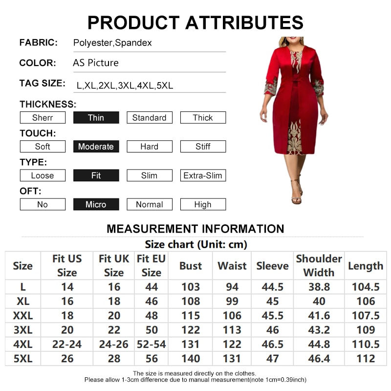 Miniatura: Plus Size Dress Women Elegant Luxury Designer Evening Dress Curvy Bodycon Dress