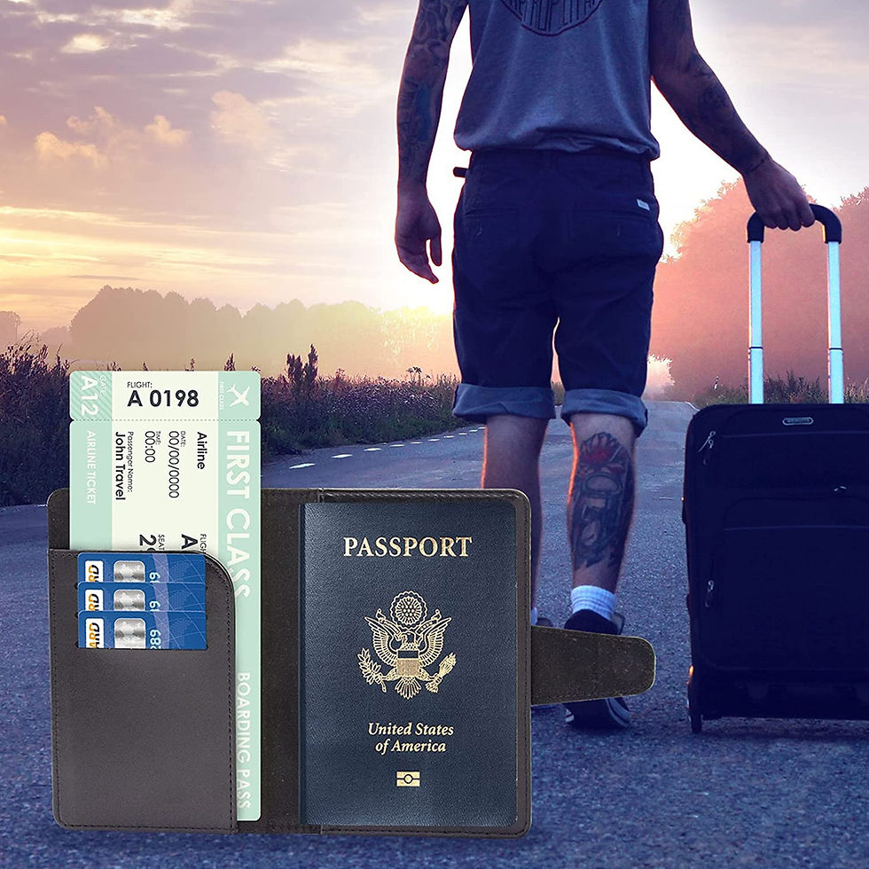 Thumbnail: Passport Holder Cover Case Minimalist RFID Blocking Travel Passport Wallet Docu