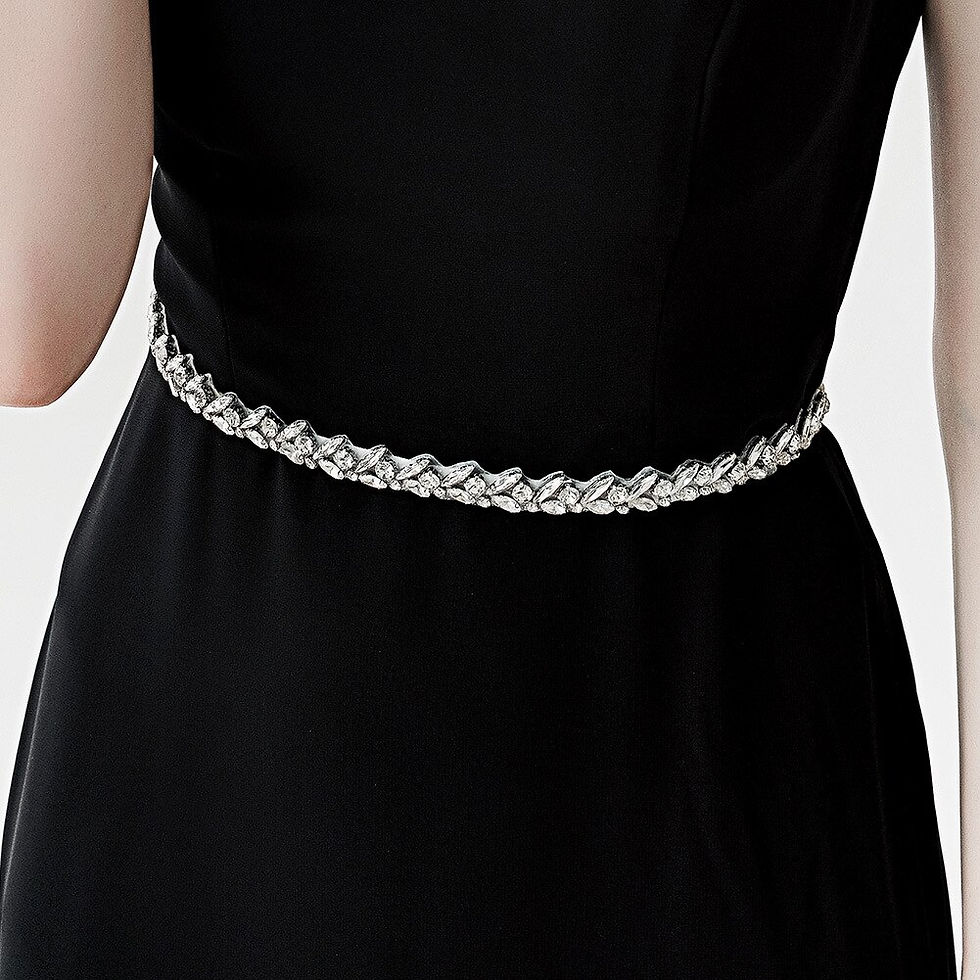 Thumbnail: Bridal Rhinestone Inlaid Belt Bridesmaid Sash Wedding Party Dress Belt Fashion