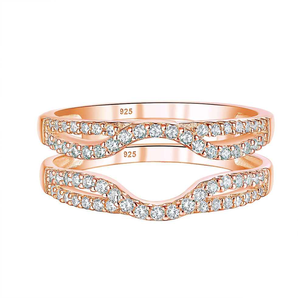 Thumbnail: Newshe Multi-tone Gold Color Hollow Wedding Rings For Women Solid 925