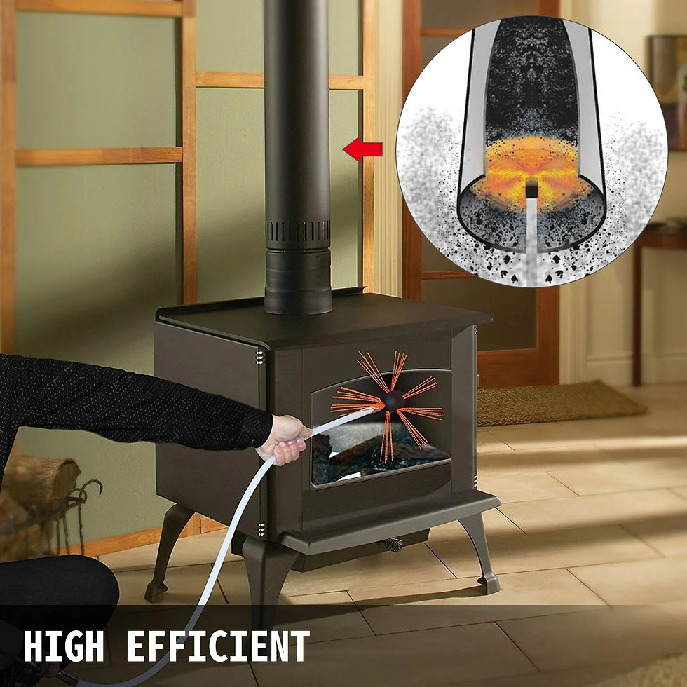 Thumbnail: VEVOR Chimney Cleaner Sweep Kit Nylon Electrical Drill Drive Flexible Rod Rotar