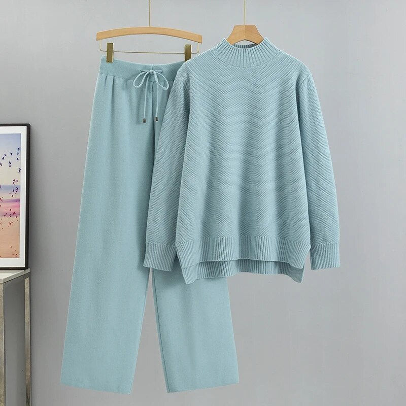 ภาพขนาดย่อ: GIGOGOU Basic Knit Winter Women Sweater Tracksuits Oversized Loose Woman Sweate