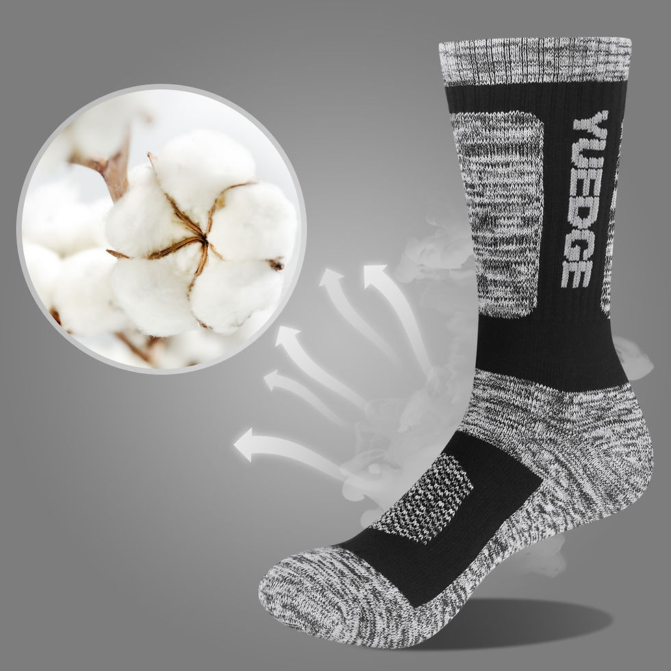 Thumbnail: YUEDGE Mens Moisture Wicking Cushioned Thick Sports Athletic Crew Socks Mid Cal