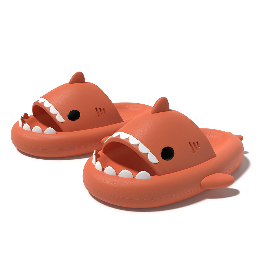 Thumbnail: Summer Home Men Shark Slippers Anti-skid EVA Solid Color Couple Parents Outdoor