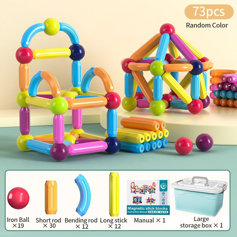 Thumbnail: Kids Magnetic Construction Set Magnetic Balls Stick Building Blocks Montessori