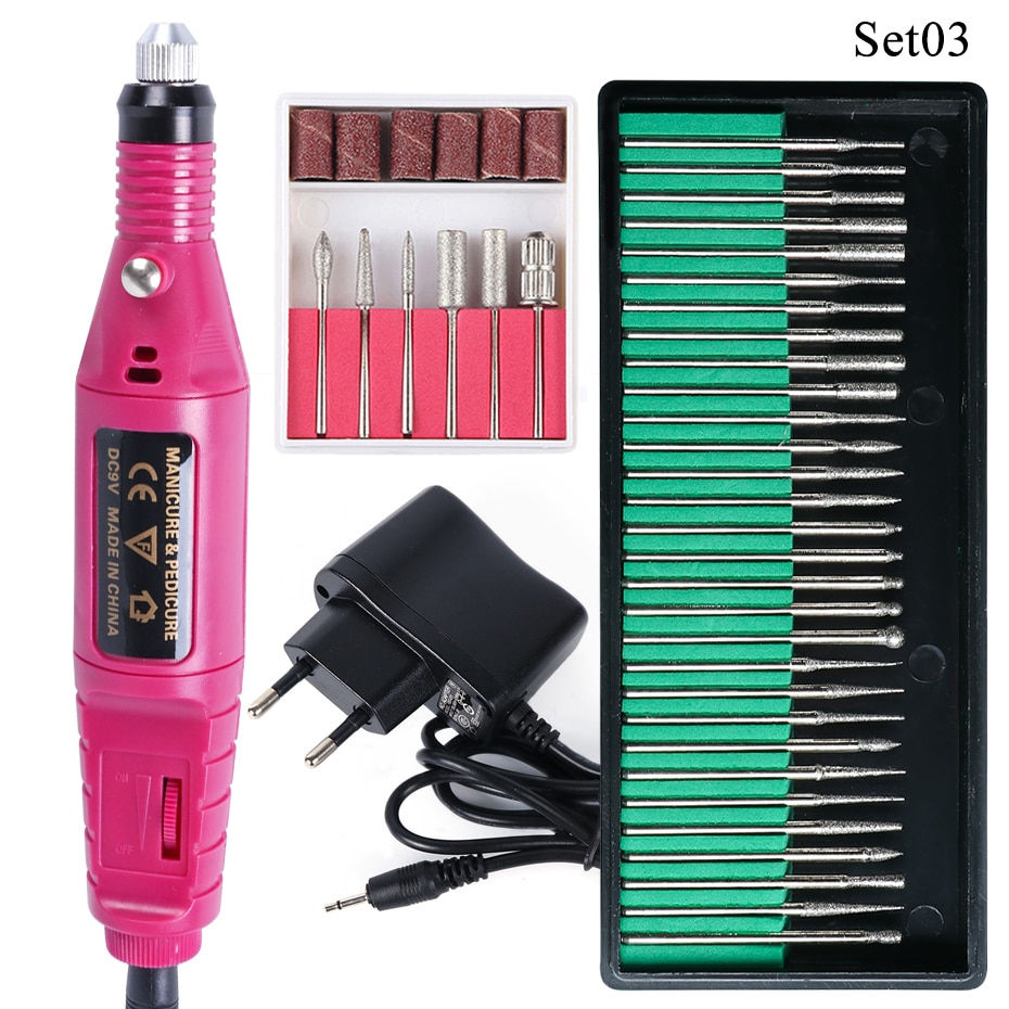 Thumbnail: Professional Nail Drill Machine Electric Manicure Milling Cutter Set Nail Files