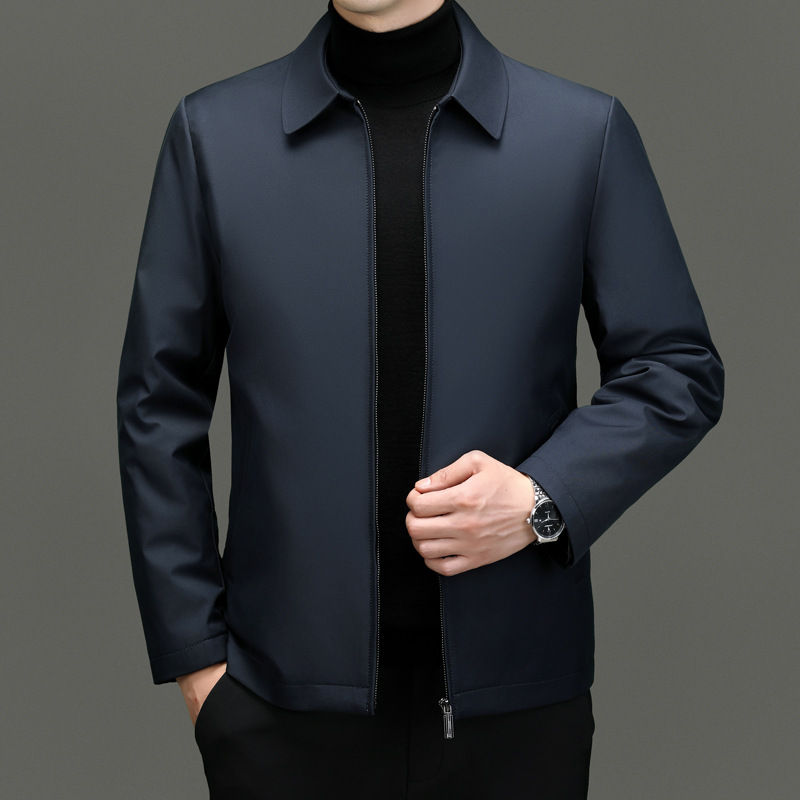 Thumbnail: Men's Goose Down Jacket Winter New Polo Collar Dad Wear
