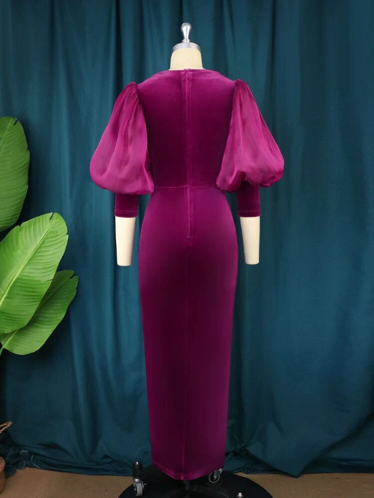 Thumbnail: Women Plus Size Dress Maxi Mermaid Evening Celebrate Occasion Female High Waist