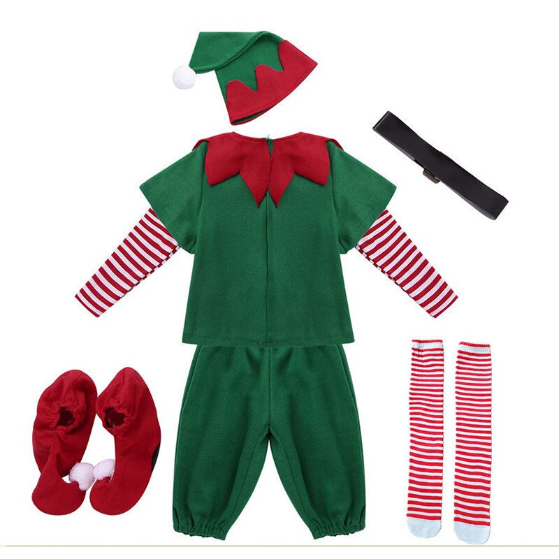 Thumbnail: Green Elf Girls Christmas Children's Parent-child Outfit For Boys New Year