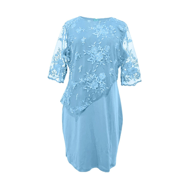 Thumbnail: Women's Plus Size Dresses Lace 3/4 Sleeves Evening Gown Party Cocktail Dress Cr