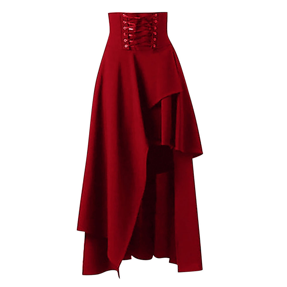 Thumbnail: Medieval Retro Women Skirt Gothic Multilayer Solid Color Punk Faldas Fashion Ba