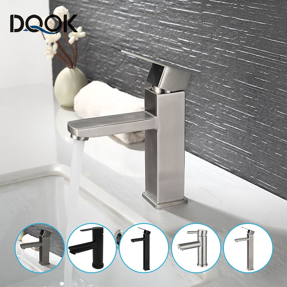 Thumbnail: Basin Sink Bathroom Faucet Deck Mounted Hot Cold-Water Basin Mixer Taps