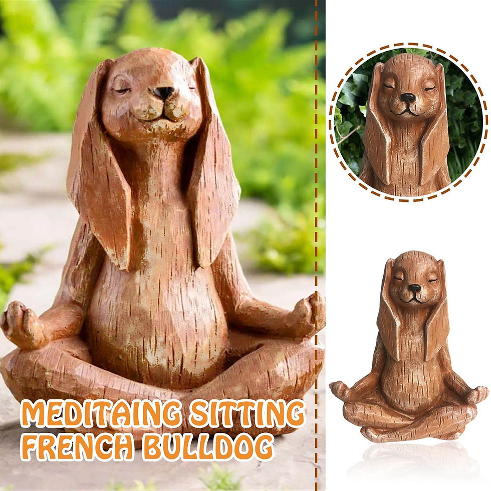 Thumbnail: New In Rabbit Buddha Meditation Dog Garden Decoration Statue Yoga Meditation