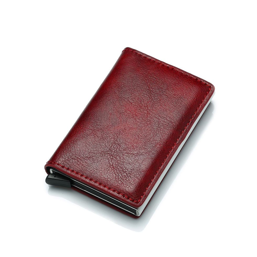 Thumbnail: 2023 Credit Card Holder Men Wallet RFID Aluminium Box Bank PU Leather Wallets w